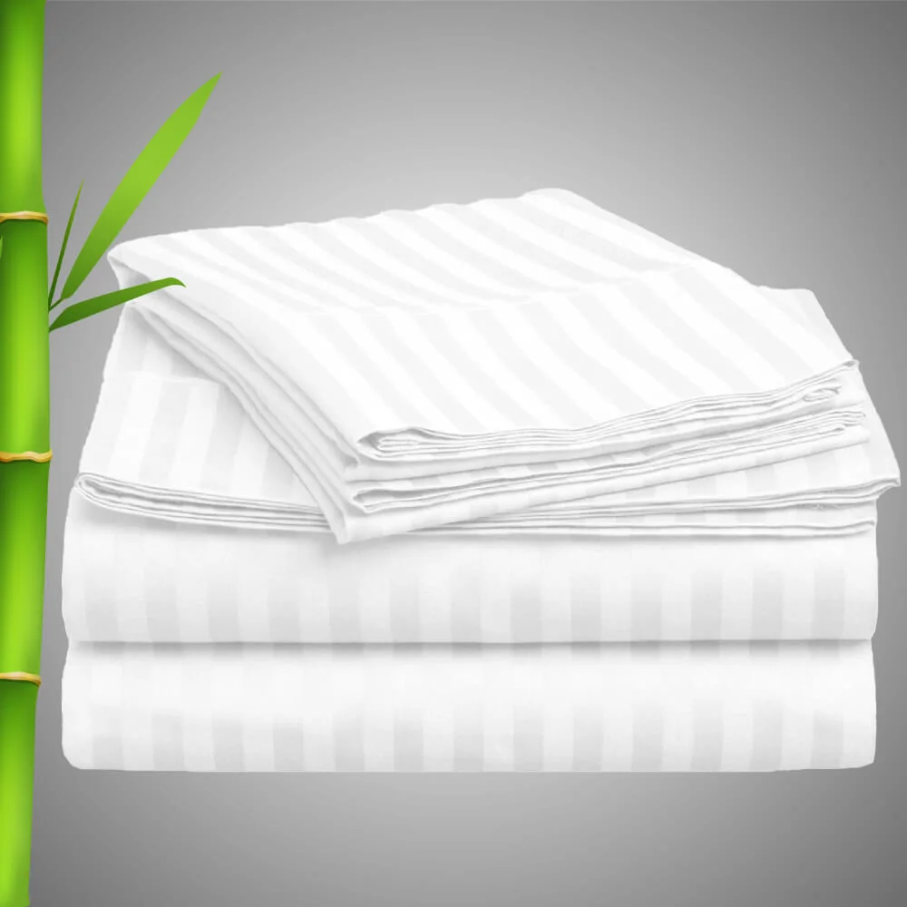 bamboo satin stripes bed sheets manufacturer