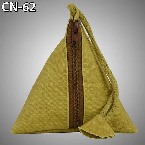 canvas pyramid shape coin bags