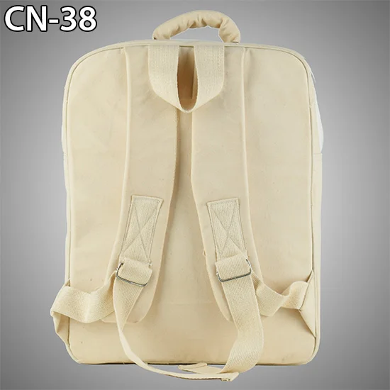 plain canvas school backpack bag
