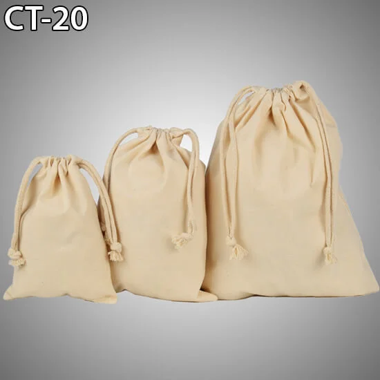 Recycled Cotton Drawstring Bags
