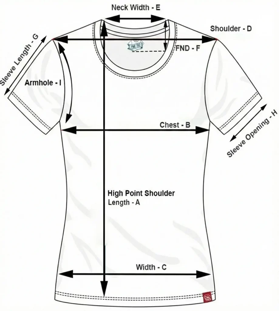 Wholesale Women T Shirt Manufacturer Size Chart